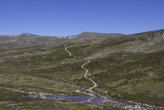 In the beginning.....Overlooking the trail from the starting point at Charlotte Pass
